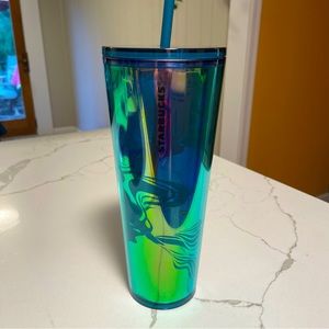 NWT Starbucks 2023 Teal Green Holographic ‘Glacier Dichronic’ Mermaid Tumbler